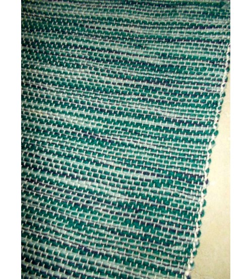 Gyapjúfonal rongyszőnyeg zöld, kék 70 x 150 cm