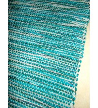 Gyapjúfonal rongyszőnyeg kék, szürke 70 x 150 cm