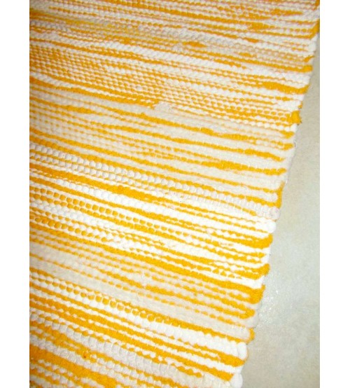 Pamut rongyszőnyeg sárga, nyers, szürke 70 x 105 cm