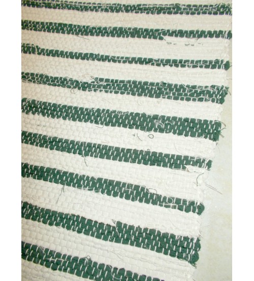 Vászon rongyszőnyeg nyers, zöld 70 x 150 cm