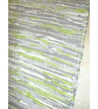 Vászon rongyszőnyeg zöld, szürke 70 x 160 cm