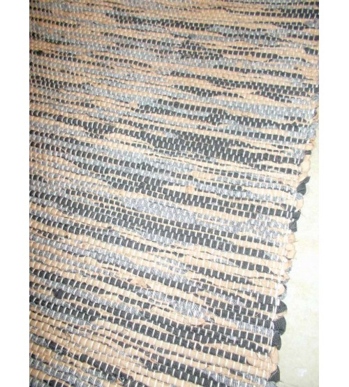 Vászon rongyszőnyeg szürke, barna 70 x 180 cm