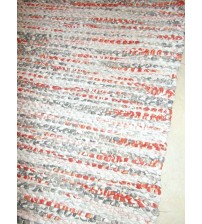 Vászon rongyszőnyeg szürke, piros 75 x 145 cm
