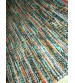 Vászon rongyszőnyeg szürke, piros, kék 70 x 150 cm