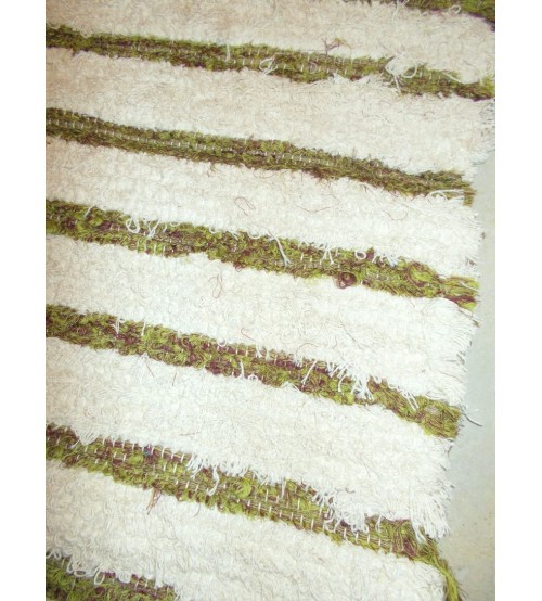 Bolyhos rongyszőnyeg nyers, zöld, bordó 75 x 150 cm