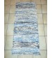 Bolyhos rongyszőnyeg kék, nyers 60 x 140 cm
