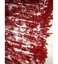 Bolyhos rongyszőnyeg bordó, fehér 80 x 115 cm