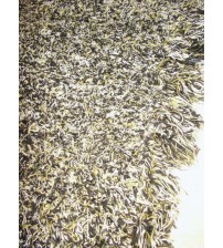 Bolyhos rongyszőnyeg fekete, sárga 75 x 55 cm
