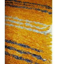 Bolyhos rongyszőnyeg sárga, kék 75 x 170 cm