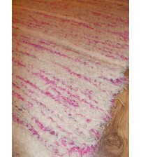 Bolyhos rongyszőnyeg nyers, rózsaszín 70 x 150 cm