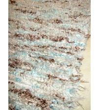 Bolyhos rongyszőnyeg szürke, kék, barna 75 x 150 cm