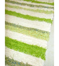 Bolyhos rongyszőnyeg zöld, nyers 75 x 150 cm